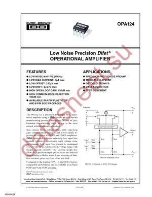 OPA124PA datasheet  